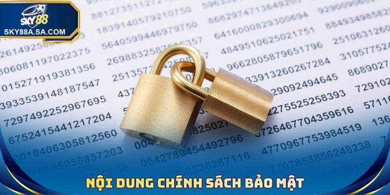 Chính Sách Bảo Mật Sky88 - Công Nghệ Hiện Đại Hàng Đầu 2 Nội dung chính sách bảo mật