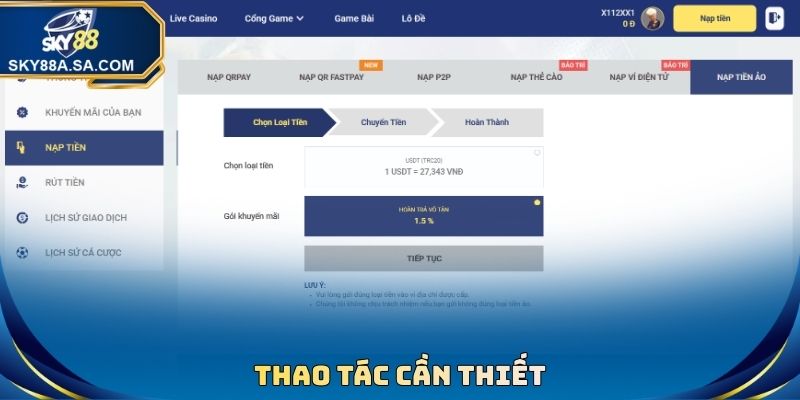 Link Nạp Tiền Sky88 Mới Nhất - Phân Tích Loại Hình Giao Dịch 2 Thao tác cần thiết tại Link nạp tiền Sky88 mới nhất
